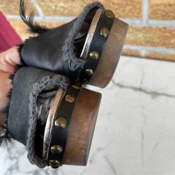 MOU HIGH HEEL WOOD CLOG SIZE 38/8 - Picture 5 of 11